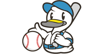 【イメージイラスト】ますがた荘のマスコットキャラ白鳥くんと野球の公式ボール