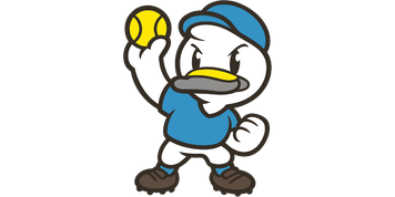 ますがた荘のマスコットキャラ白鳥くんと野球の公式ボール