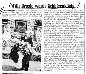 Willi Droste wurde Schützenkönig