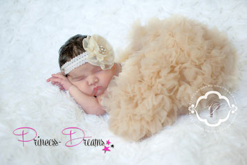 Creme Tutu mit Haarband für Baby Mädchen Fotoshooting