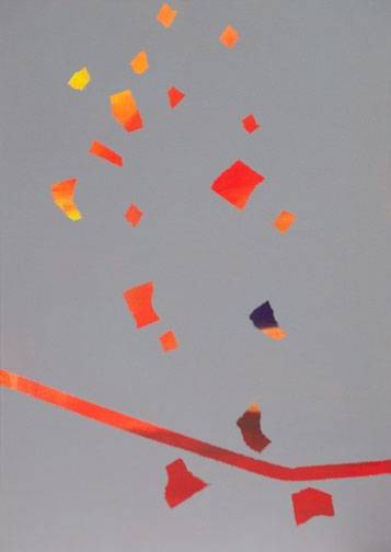ohne Titel, Acryl auf Leinwand, 50 x 70 cm