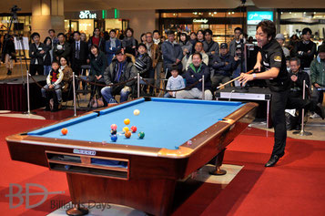 試合の合間のイベント時。栗林達のシャウトブレイク