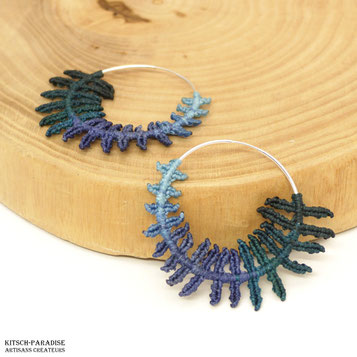 kp kitsch-paradise artisans créateurs collier  obsidienne macramé création tissage micromacramé couleur nature art colle dentelle