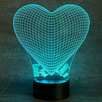 Single Herz Heart Geburtstag Birthday  Geschenk 3d Led Lampe
