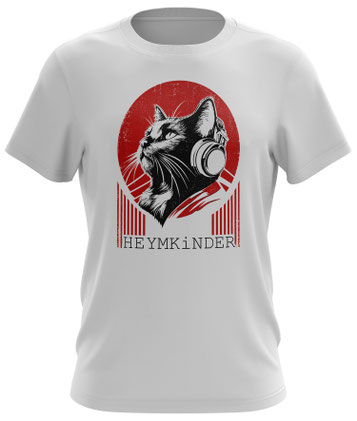 Männer Shirt weiß - mit Japan Katze DJ