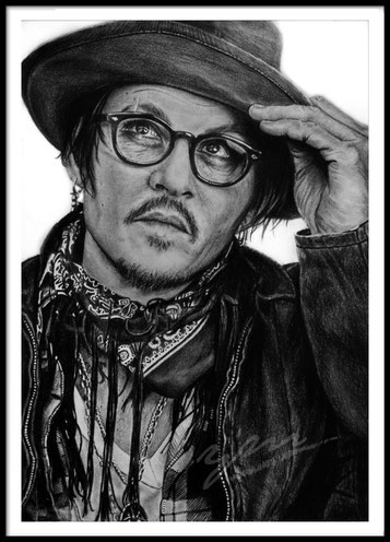Johnny Depp, Johnny Depp drawing, Portrait johnny Depp, Portrait drawing Johnny Depp, Graphite pencil drawing Johnny depp, yvmalou, yvonne Wegemund, Johnny depp yvmalou, 