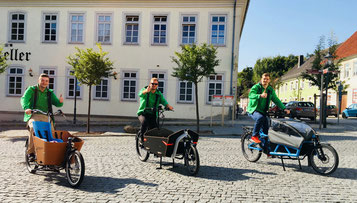 e-motion Braunschweig auf der Cycletour mit Lastenrädern von Babboe und Riese & Müller