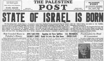 Palestine Post Staatsgründung Israel 14. Mai 1948 Entrückung