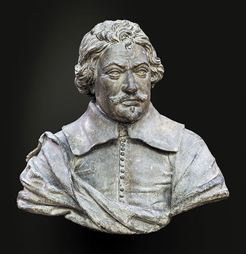 Buste de Peire Godolin (Pierre Goudouli) poète occitan. Musée des Augustins à Toulouse