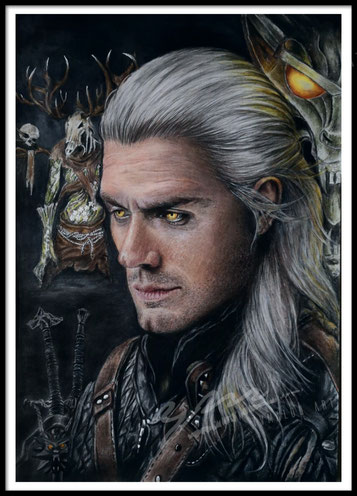 henry cavill #thewitcher #drawing, #geralt of riva, zeichnung, henry cavill artwork, kunst, realistic portrait, portrait, drawing portrait, yellow eyes #geralt #yennefer #witcher