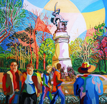 EL ANGEL CAIDO (MADRID). Oil on canvas. 60 x 60 3,5 cm.