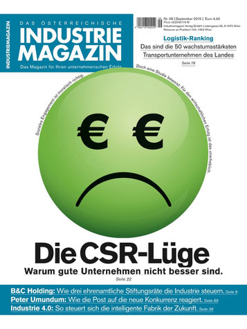 Cover, Industriemagazin, Ausgabe 9/2015