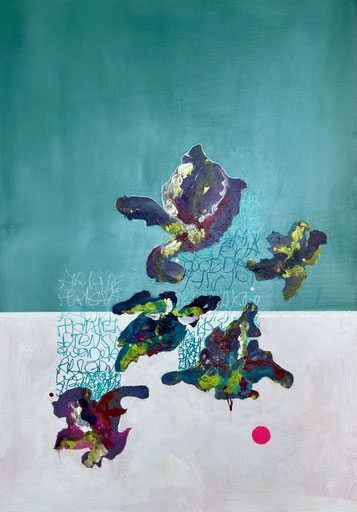 GRAVITY 2025, Acryl, Lack auf Leinwand, 70x100cm