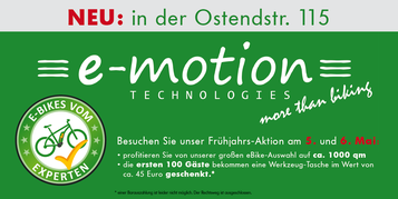 Frühjahrs-Aktion in der e-motion e-Bike Welt Nürnberg