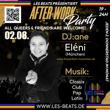 DJane Eléni (München) als Gast DJane auf der After Work Party am 02.08.24 im Cascadas mit DJ Denise Lau