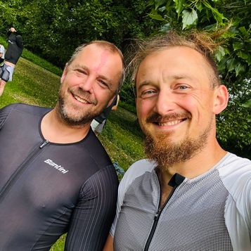 Tim und Wojciech vor dem Start - beiden konnten den Halbironman erfolgreich beenden