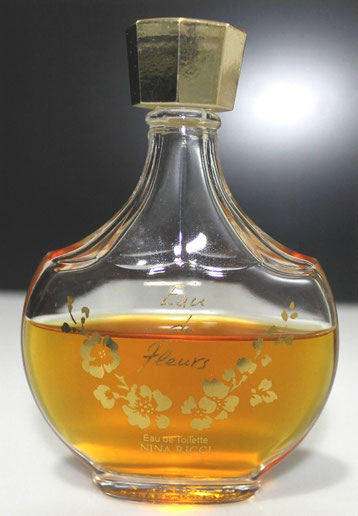 EAU DE FLEURS - FLACON AMPHORE EAU DE TOILETTE - GUIRLANDE DOREE EN "V" - SIGNE LALIQUE