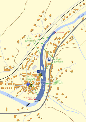 Plan du parcours pêche nokill de Campagne-sur-Aude