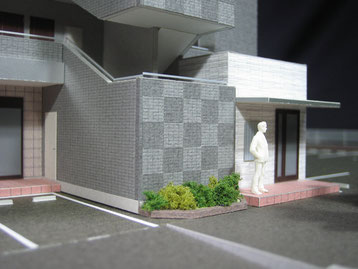 建築模型　集合住宅　1/100 1/100店舗+アパート模型 - 建築模型の館