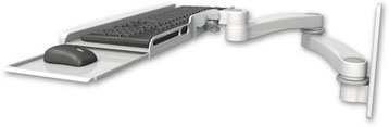 ASKUB-W3-A2｜ダブルアーム式ロングリーチキーボードトレイ（壁面固定用）