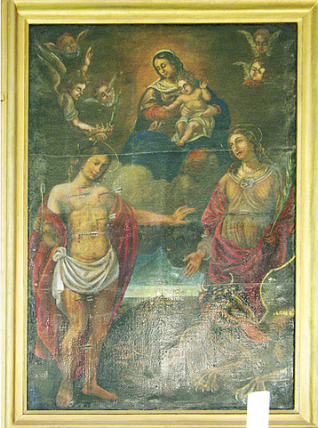 Castellare-di-Casinca Eg St-Sébastien-La Vierge et l'Enfant, Sébastien & Marguerite -M.-A De Santis 