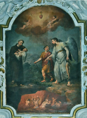 Sorio di Tenda - Eglise Saint-Philippe Neri- Tobie et l'ange et Saint Antoine de Padoue portant l'Enfant Jésus - Ames du Purgatoire