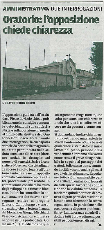 Articolo La Nuova Provincia del 1-10-2013
