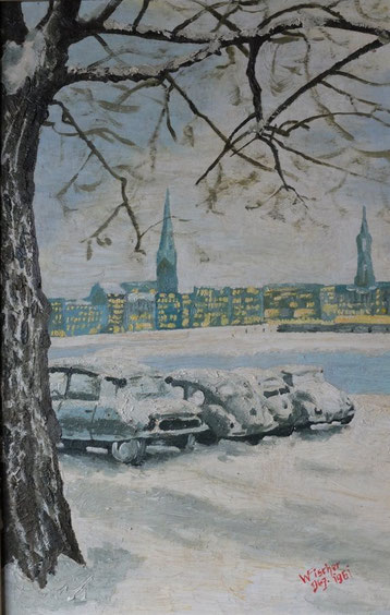 Binnenalster/Hamburg - Öl, 1961 (vergeben)