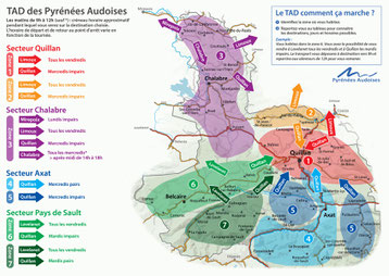 Carte du TAD des Pyrénées Audoises