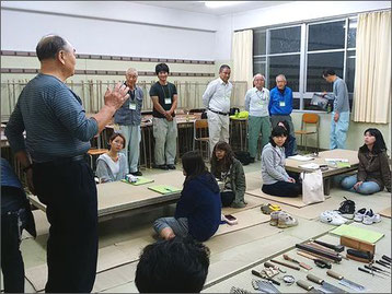 ものづくり魅力発見講座　神奈川県立秦野総合高校　畳職人の談話とミニ畳製作体験