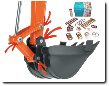 Kit mini pelle Kubota axes et bagues