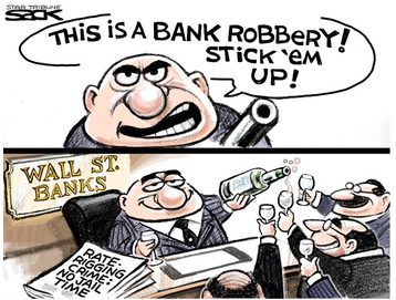 "Banker robbery", by Steve Sack/ May 21, 2015