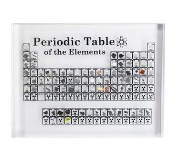 mini portable periodic table with all the elements samples cast in, mini periodic table with real elements samples, mini periodic table with elements, elements samples for sale