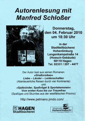 Lesungsplakat für den 4. Februar 2010