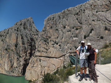 Südseite des Caminito Del Rey von El Chorro aus gesehen