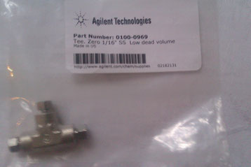 Agilent Technologies 1/16" Tee, 316 SST,Low Dead Volume Part No: 0100-0969