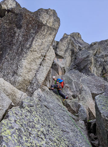 Frendopfeiler, Frendo spur, Chamonix, Aiguille du Midi, Nordwand, North face, Plan d l'aiguilles, Lac Bleu