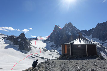 Gwächtenhorn SSW-Grat, Gwächtenhorn-SSW-Grat, Gwächtenhorn Südsüdwestgrat, Süd-südwestgrat, plattige Querung, Bänder, leicht absteigend