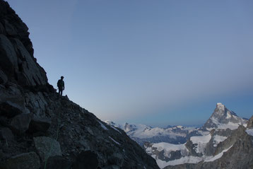 Zinalrothorn, Rothorngrat, Zustieg, Abstieg Triftgletscher