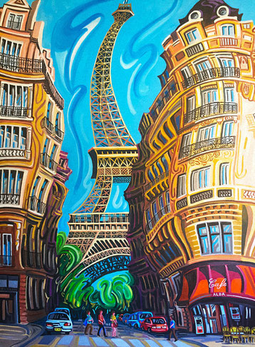 TORRE EIFFEL (PARIS). Oil on canvas. 130 x 97 x 3,5 cm.