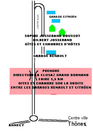 Plan d'accès Coordonnées GPS :Lat X Long :45.892792 ,6.335815