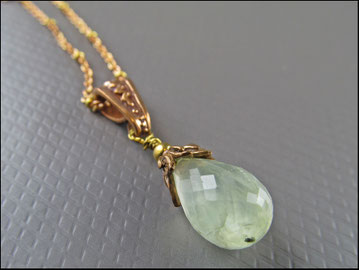 Kette mit schönem Prehnit facettiert geschliffen.