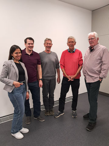 Vorstand SP Romanshorn ab 7. April 2025 (v.l.n.r.): Heidi Furrer, Co-Präsidentin; Manju Geisser; Martin Nafzger; Ruedi Meier; Felix Meier, Co-Präsident