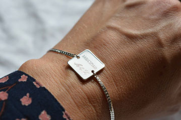 bracelet Forma en argent personnalisé avec une gravure