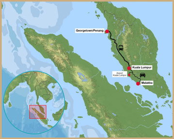 Malaysia, Zugfahrt Penang-Kuala Lumpur, Malakka, Maleka