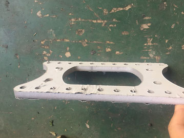 10mm aluminium part water jet cutting