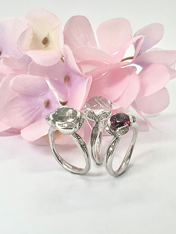 Dreier Ring Kombination aus der Mermaid Kollektion in Weissgold