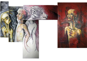 Huile sur cinq toiles (collection privée) 