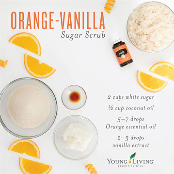 Young Living sugar scrub recipe with essential oils