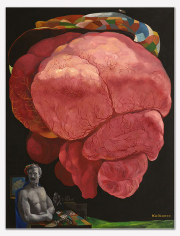 Kaikaoss- The Thinker, oil on canvas, 160 × 130 cm